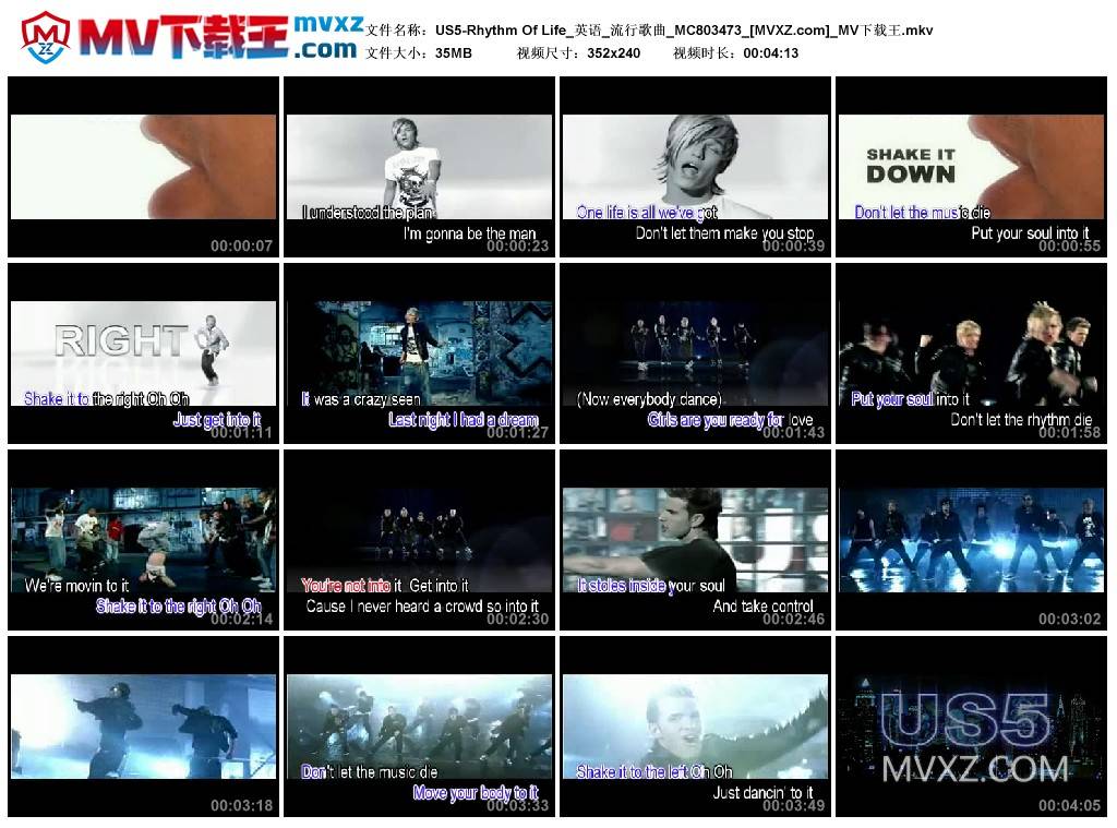 US5-Rhythm Of Life_英语_流行歌曲_MC803473